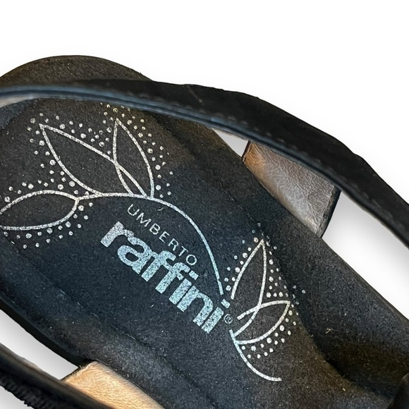 Umberto Raffini Yoli Wedge Sandals Black Suede T Strap Open Toe  EU41/US 10-10.5 - Picture 6 of 12